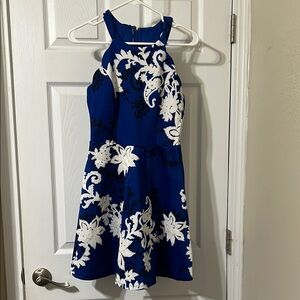 Floral Blue and White Kids Dress